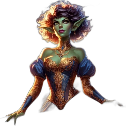 dress, fantasy art, concept art, comic book art, pixel art, green, neon, ethereal transparent PNG cut-out