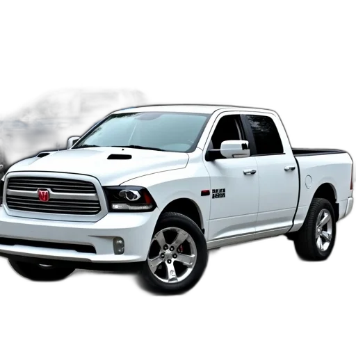 car, photorealistic, 3d render, white, pickup, truck, parked, gravel transparent PNG cut-out