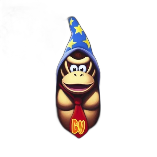 staff, crown, mask, hat, 3d render, concept art, anthropomorphic, gorilla transparent PNG cut-out
