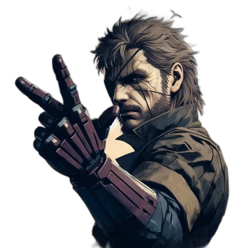 weapon, face, concept art, comic book art, cyberpunk, pixel art, male, character transparent PNG cut-out