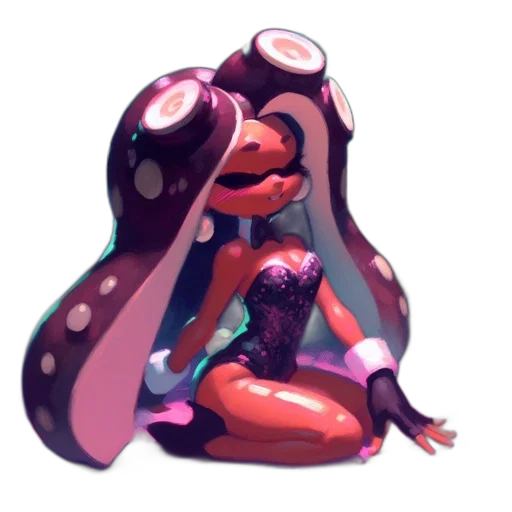 dress, creature, robot, mask, concept art, vaporwave, pixel art, watercolor transparent PNG cut-out