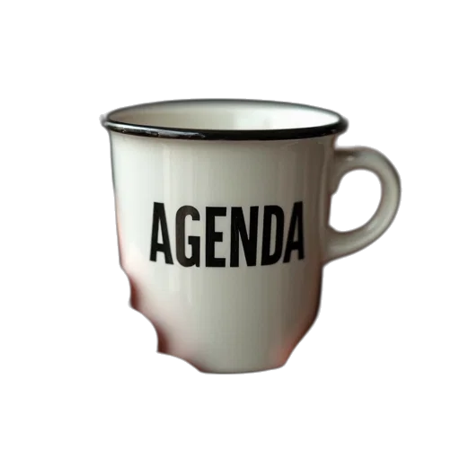 3d render, hand, holding, cup, word, agenda transparent PNG cut-out