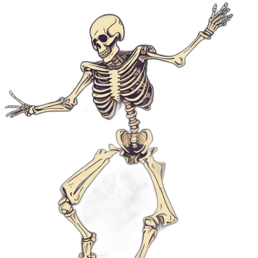 jewelry, robot, staff, creature, concept art, 3d render, dancing, skeleton transparent PNG cut-out