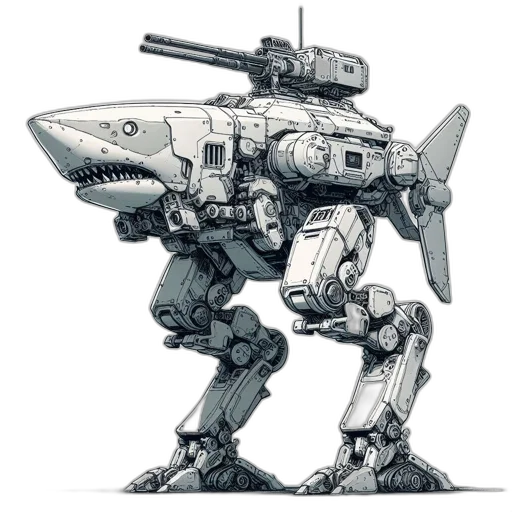robot, weapon, creature, animal, concept art, 3d render, fantasy art, photorealistic transparent PNG cut-out