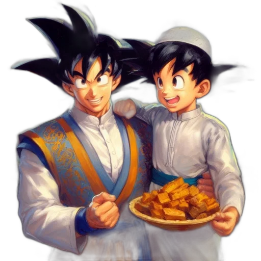food, concept art, pixel art, fantasy art, anime, two, animated, characters transparent PNG cut-out