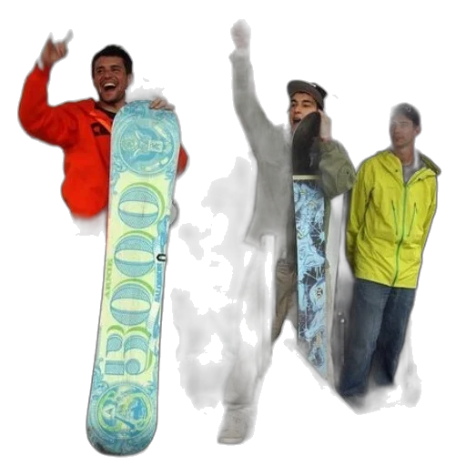 3d render, concept art, photorealistic, cartoon, snow, three, men, stand transparent PNG cut-out