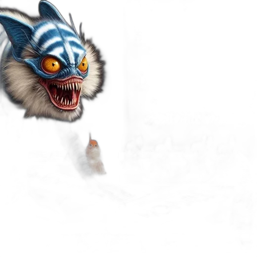 creature, dragon, mask, staff, concept art, fantasy art, pixel art, 3d render transparent PNG cut-out