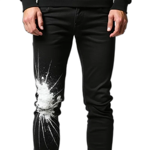 jacket, cyberpunk, monochrome, dark, pair, black, jeans, white transparent PNG cut-out
