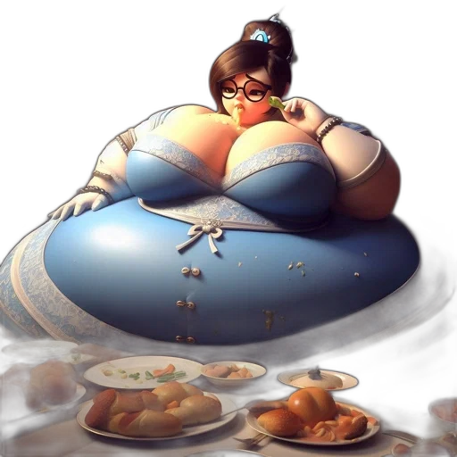 food, concept art, 3d render, photorealistic, fantasy art, blue, animated, female transparent PNG cut-out