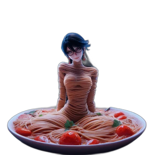 food, dress, jewelry, creature, 3d render, concept art, photorealistic, anime transparent PNG cut-out