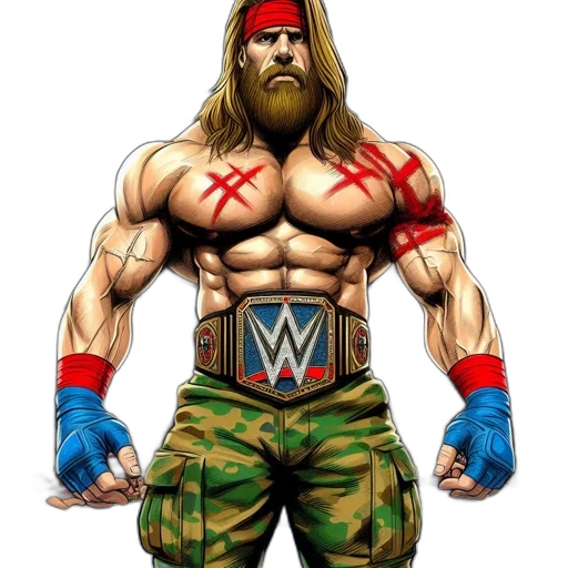 comic book art, concept art, cartoon, fantasy art, muscular, man, x-marked, chest transparent PNG cut-out