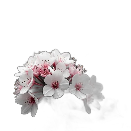 jewelry, flower, crown, photorealistic, 3d render, monochrome, close-up, view transparent PNG cut-out