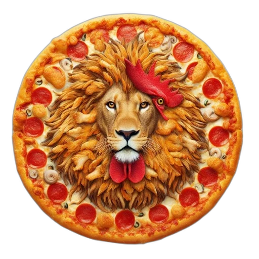 food, animal, crown, photorealistic, 3d render, fantasy art, concept art, image transparent PNG cut-out
