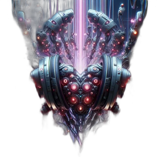 sword, robot, weapon, face, cyberpunk, concept art, fantasy art, vaporwave transparent PNG cut-out