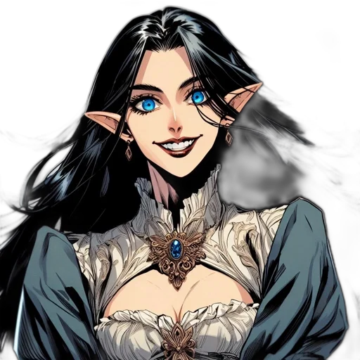 face, fantasy art, comic book art, concept art, pixel art, illustration, features, female transparent PNG cut-out