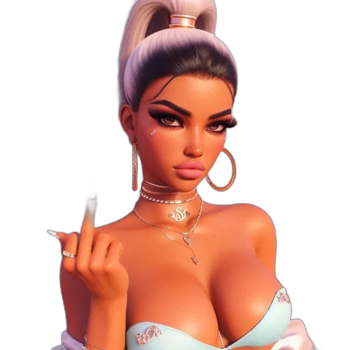 jewelry, staff, dress, 3d render, concept art, vaporwave, fantasy art, pastel transparent PNG cut-out