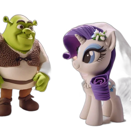 3d render, concept art, inside, church, cartoon, characters, shrek, rarity transparent PNG cut-out