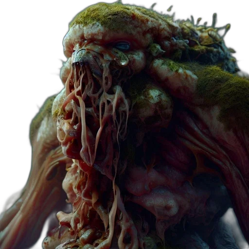 creature, food, hair, face, concept art, 3d render, photorealistic, intricate transparent PNG cut-out