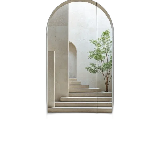 building, tree, furniture, umbrella, 3d render, photorealistic, concept art, fantasy art transparent PNG cut-out