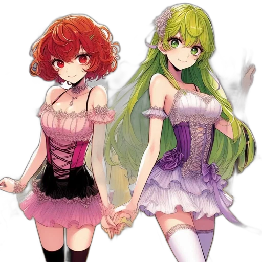 dress, pixel art, anime, concept art, fantasy art, green, colorful, neon transparent PNG cut-out
