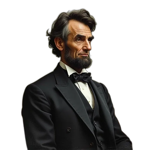 face, staff, photorealistic, concept art, 3d render, oil painting, lincoln, greeting transparent PNG cut-out
