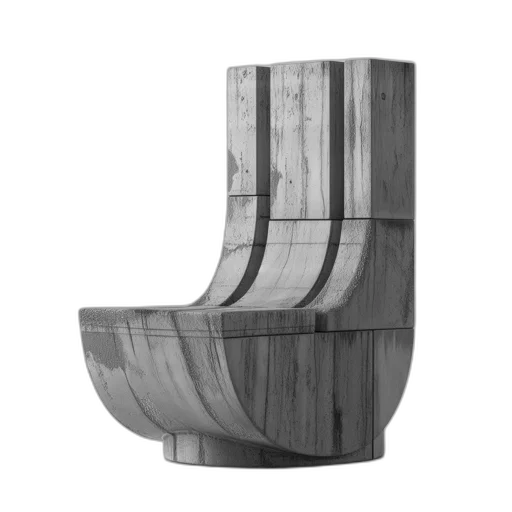 furniture, crown, shoes, 3d render, monochrome, abstract, wooden, chair transparent PNG cut-out