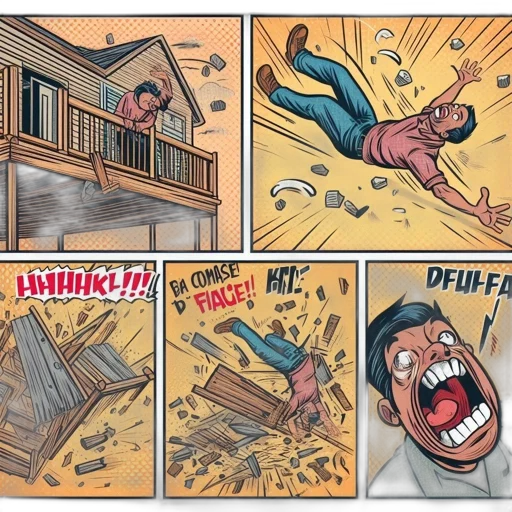 comic book art, concept art, fire, comedic, comic, strip, narrates, man transparent PNG cut-out