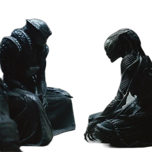 mask, jacket, robot, creature, 3d render, concept art, cyberpunk, outer space transparent PNG cut-out