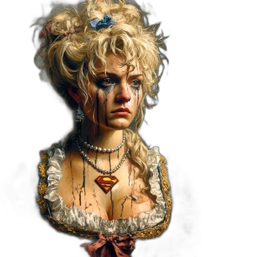 face, dress, concept art, photorealistic, fantasy art, comic book art, woman, tearful transparent PNG cut-out