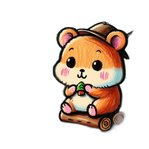 animal, staff, hat, concept art, watercolor, oil painting, fantasy art, animated transparent PNG cut-out