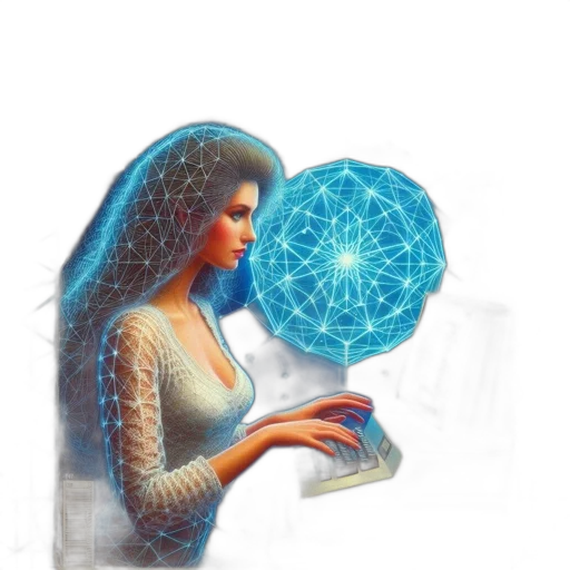 jewelry, dress, robot, crown, fantasy art, pixel art, concept art, vaporwave transparent PNG cut-out