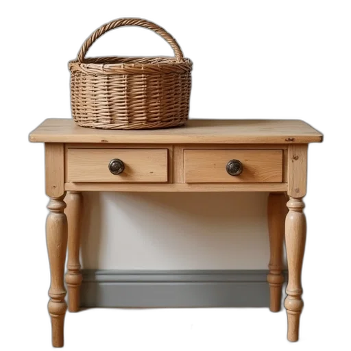 furniture, 3d render, earth tones, small, pine, dining, table, two transparent PNG cut-out