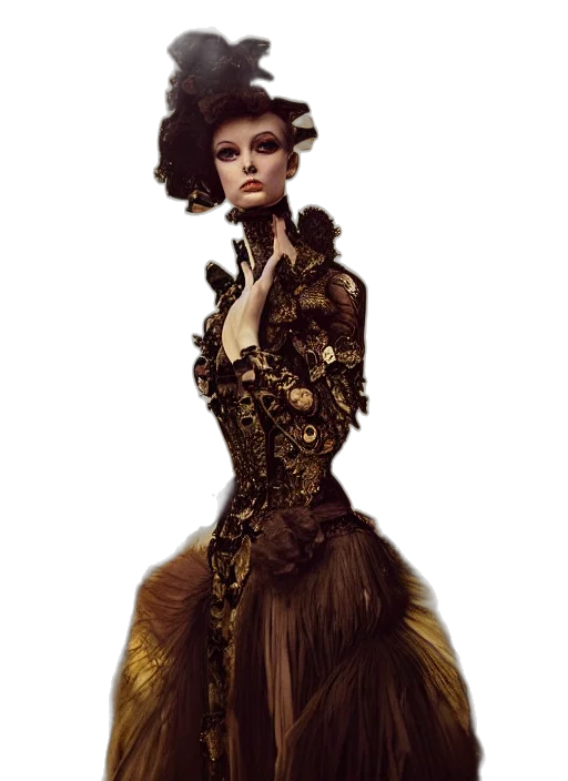 dress, crown, staff, fantasy art transparent PNG cut-out