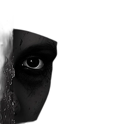 mask, face, robot, photorealistic, comic book art, concept art, pencil sketch, rain transparent PNG cut-out