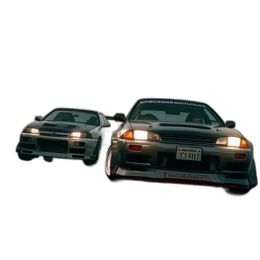 car, 3d render, photorealistic, concept art, two, high-speed, race, cars transparent PNG cut-out