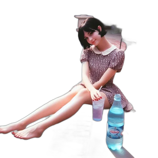 dress, robot, bottle, shoes, vaporwave, 3d render, concept art, photorealistic transparent PNG cut-out
