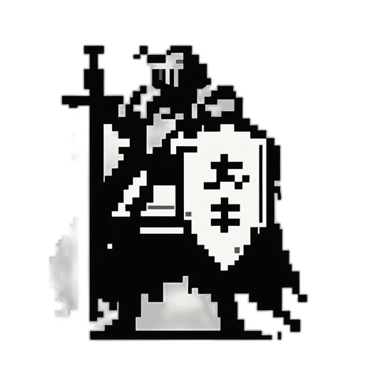 sword, robot, weapon, crown, pixel art, concept art, comic book art, fantasy art transparent PNG cut-out