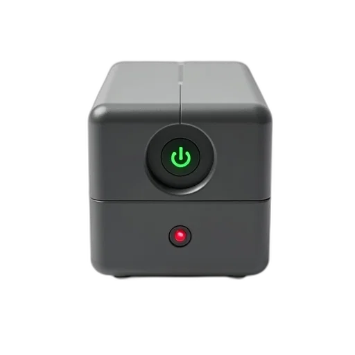 robot, 3d render, small, electronic, device, green, power, button transparent PNG cut-out