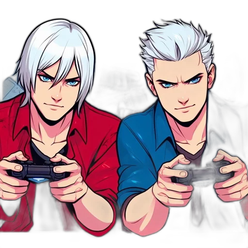 pixel art, concept art, cartoon, comic book art, red, blue, monochrome, two transparent PNG cut-out