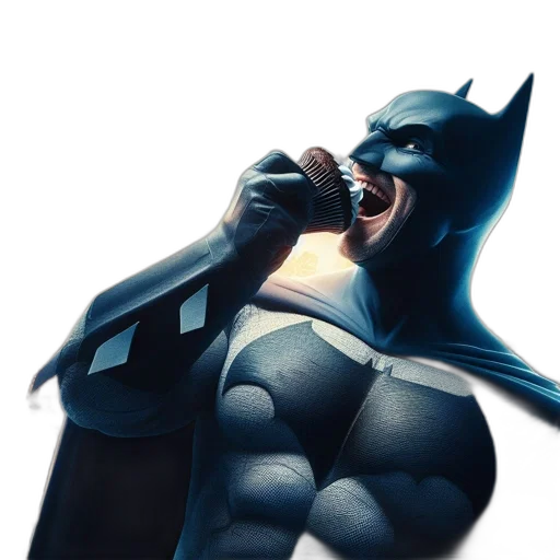 comic book art, concept art, 3d render, photorealistic, batman, dynamic, pose, holds transparent PNG cut-out