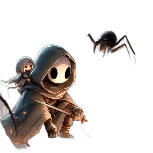 creature, mask, concept art, fantasy art, pixel art, comic book art, dark, forest transparent PNG cut-out