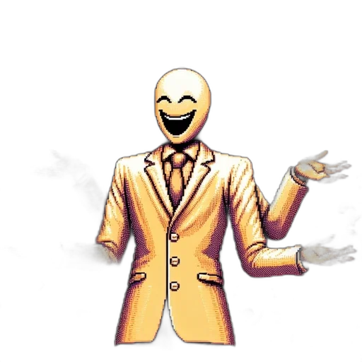 jacket, mask, robot, staff, concept art, pixel art, cartoon, comic book art transparent PNG cut-out