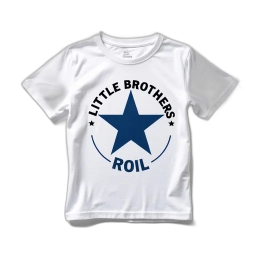 white, t-shirt, phrase, little, brothers, roll, printed, black transparent PNG cut-out