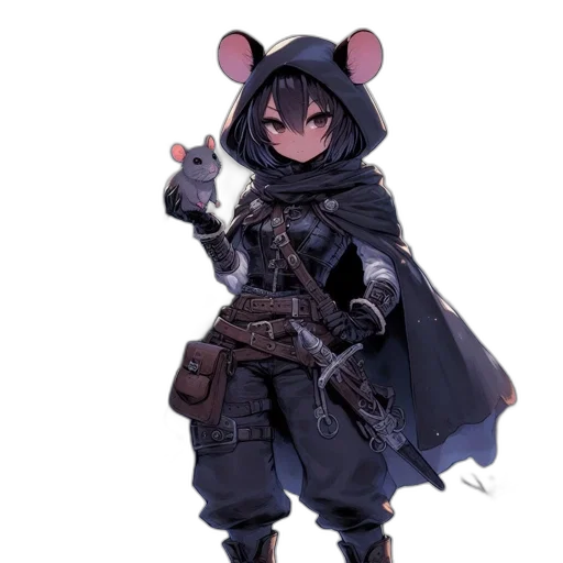 weapon, staff, jacket, animal, concept art, fantasy art, pixel art, 3d render transparent PNG cut-out