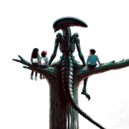 staff, creature, robot, tree, concept art, 3d render, fantasy art, comic book art transparent PNG cut-out