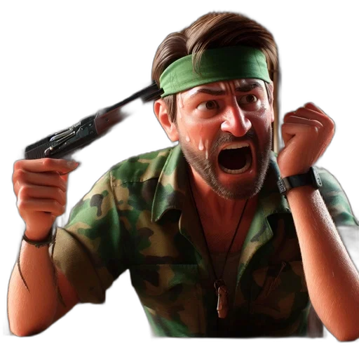 staff, weapon, hair, face, concept art, 3d render, photorealistic, intense transparent PNG cut-out