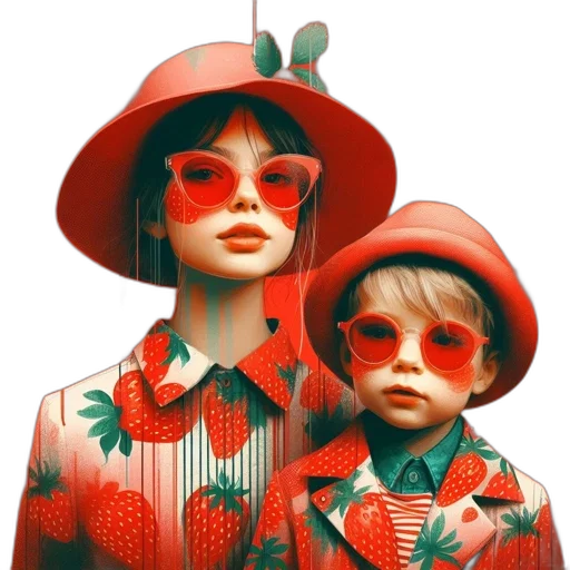 hat, photorealistic, 3d render, concept art, vaporwave, red, colorful, neon transparent PNG cut-out