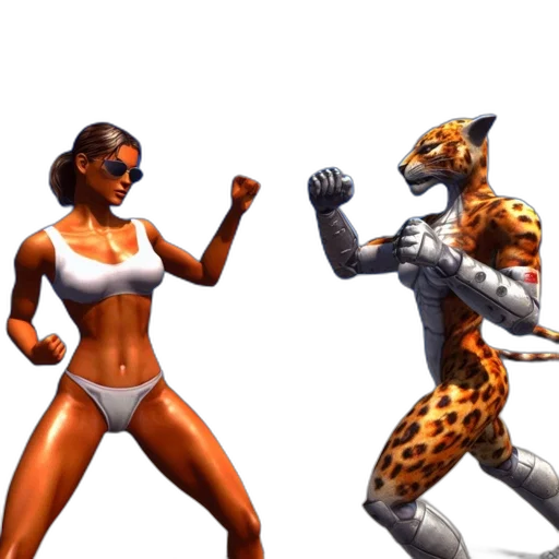 concept art, pixel art, comic book art, 3d render, beach, setting, woman, white transparent PNG cut-out