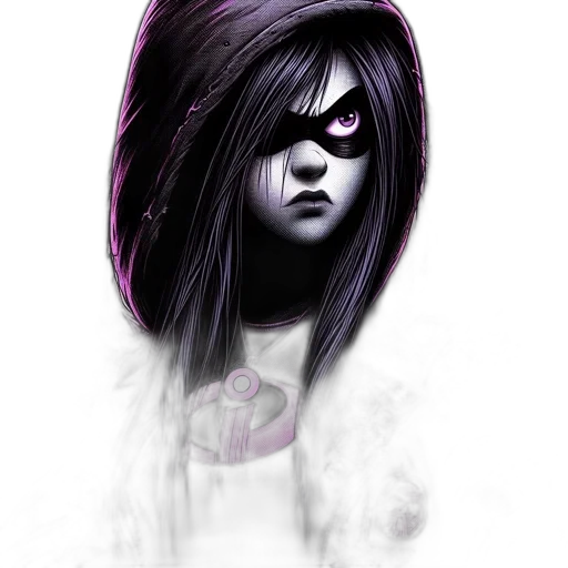 mask, face, hair, creature, comic book art, fantasy art, concept art, cartoon transparent PNG cut-out