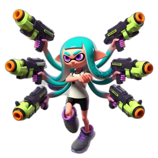 weapon, animal, jacket, staff, concept art, 3d render, pixel art, vaporwave transparent PNG cut-out